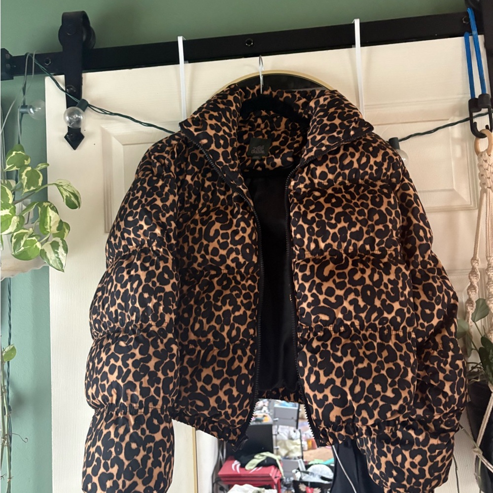 Leopard Print Puffer Jacket